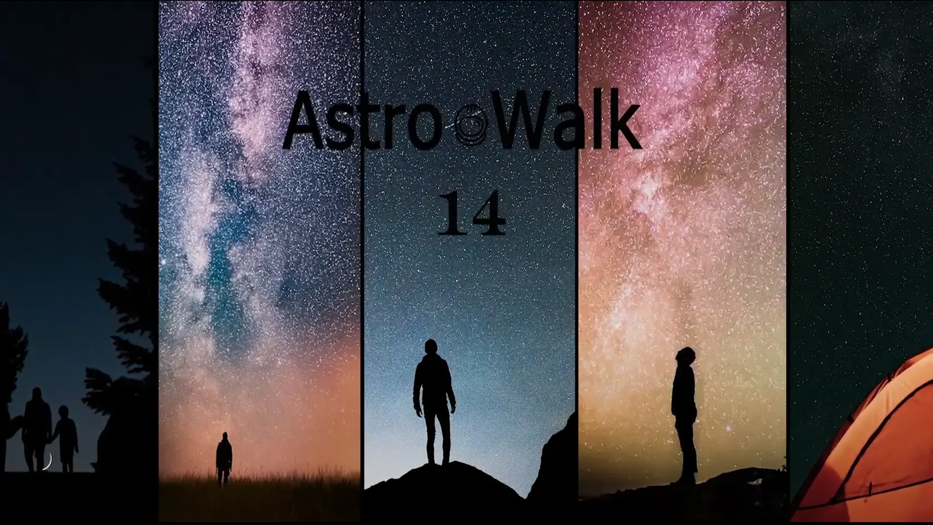 Event poster with night-sky panels