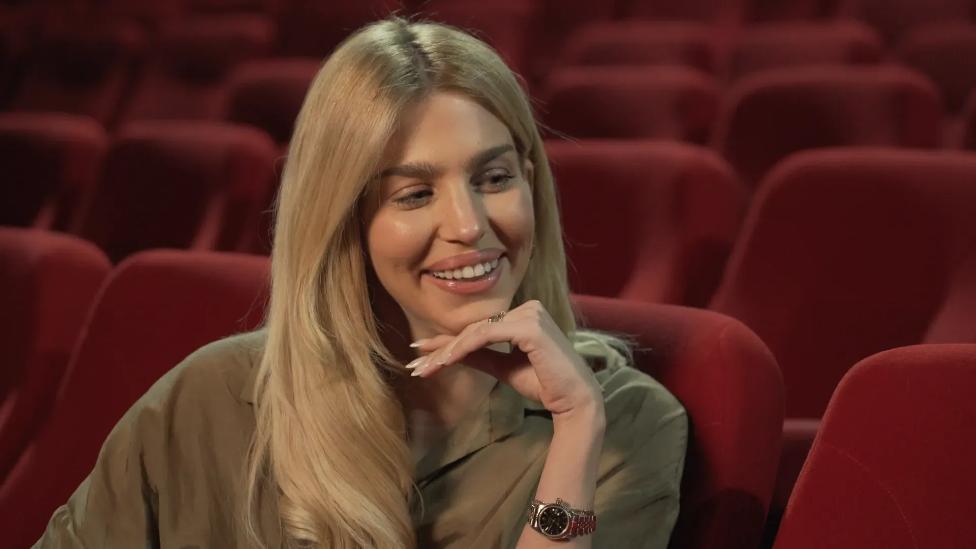 The presenter listening