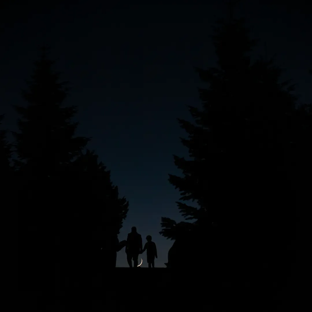 Silhouettes against the night sky